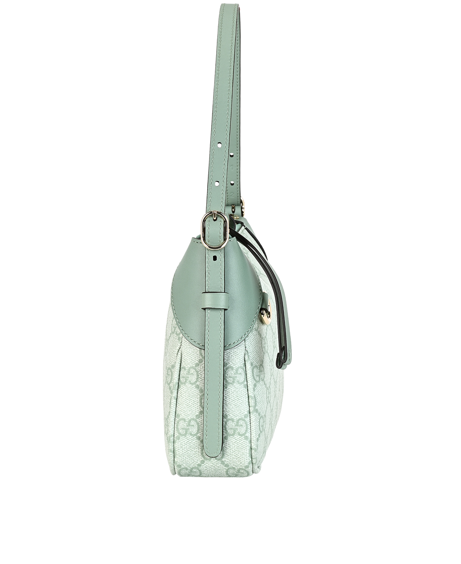 GG Emblem Small Shoulder Bag, &pound;750, Handbags, Green, Canvas, Side view